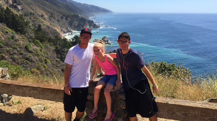 Calvin (L) and his siblings Bria and Justin.